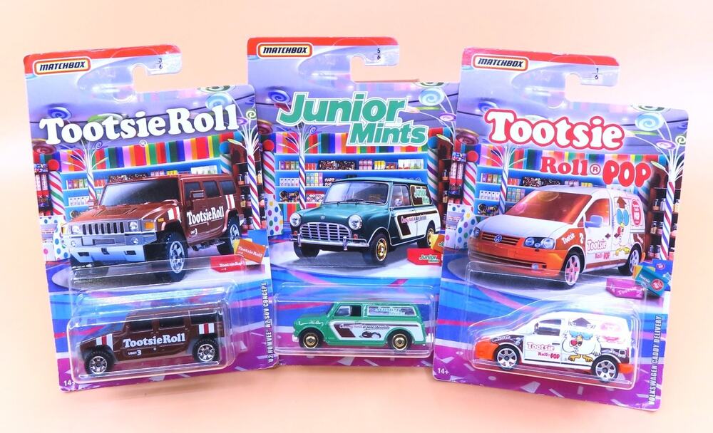 Matchbox CANDY Series LOT Tootsie Roll Tootsie Pop Junior Mints Diecast 1:64